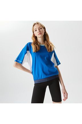 تیشرت آبی زنانه Loose Lacoste - کد 675068731