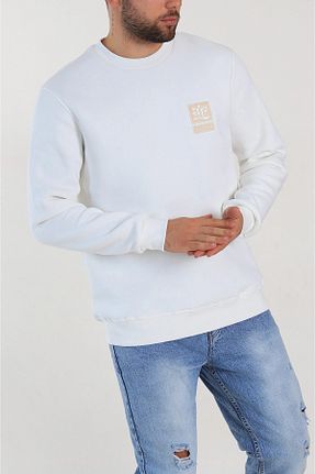 سوئیشرت سفید مردانه چاپی vuvutasarım - کد 863495018