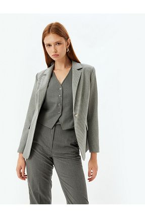 کت طوسی زنانه رگولار Koton - کد 854113089
