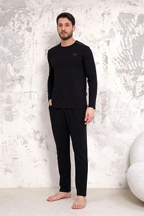 ست لباس راحتی مشکی مردانه ساده Damat - کد 824651748