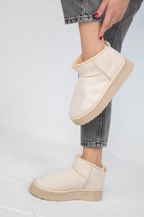 بوت / نیم بوت بژ زنانه چرم مصنوعی SOHO - کد 859994068