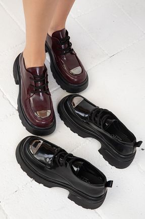 کفش لوفر زرشکی زنانه چرم مصنوعی SOHO - کد 859994484