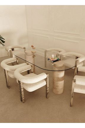 میز ناهار خوری سفید ثابت MIARIK DESIGN - کد 845925280