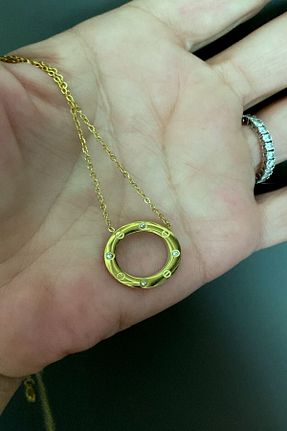 گردنبند استیل ( فولاد ) طلائی زنانه استیل (فولاد) DLK TAKI - کد 863526301