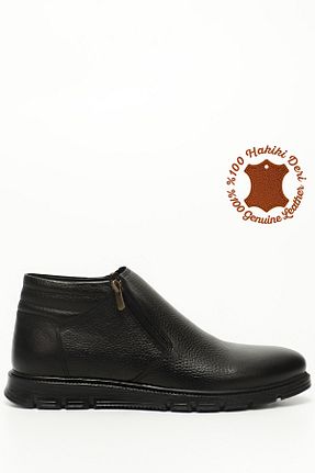 بوت / نیم بوت مشکی مردانه چرم خالص GÖNDERİ(R) - کد 359460931