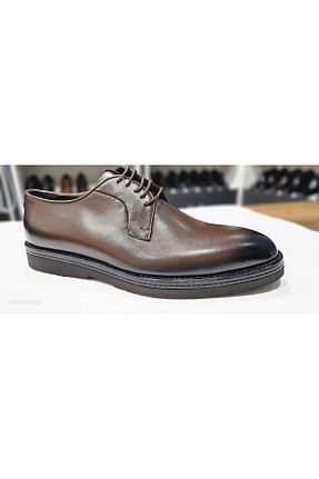 کفش کلاسیک قهوه ای مردانه چرم خالص NEWDERİSAN - کد 863549307