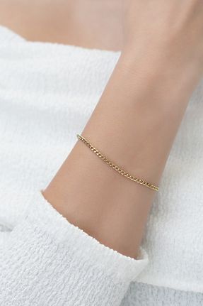 دستبند طلا طلائی زنانه 14 عیار ALTINTAKIN - کد 864022035