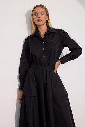 پیراهن مشکی زنانه رگولار NOK İSTANBUL - کد 863646361