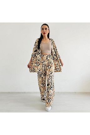 کیمونو و کافتان قهوه ای زنانه لیکرا Altı Üstü Butik - کد 863636327