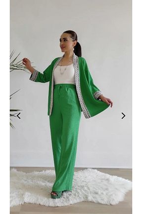 کیمونو و کافتان سبز زنانه لیکرا Altı Üstü Butik - کد 863659648
