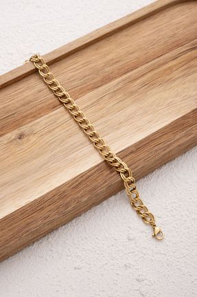 دستبند استیل (فولاد) طلائی زنانه استیل ضد زنگ ByFlorya Jewelry - کد 859243115