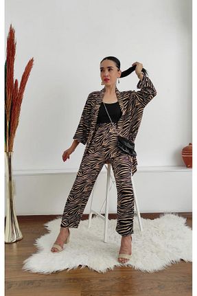 کیمونو و کافتان قهوه ای زنانه لیکرا Altı Üstü Butik - کد 863664796