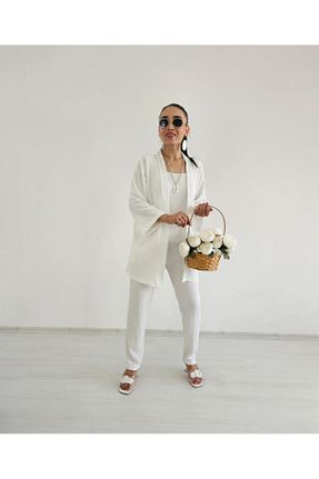 کیمونو و کافتان سفید زنانه لیکرا Altı Üstü Butik - کد 863655659