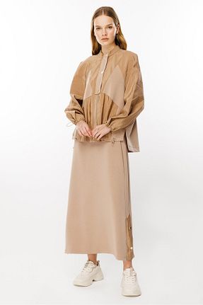 ست بالاتنه و پائین تنه قهوه ای زنانه بافتنی Ghisa - کد 863654300