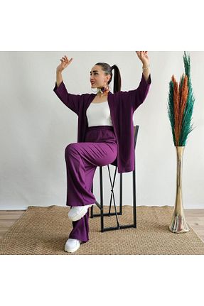 کیمونو و کافتان بنفش زنانه لیکرا Altı Üstü Butik - کد 863654328