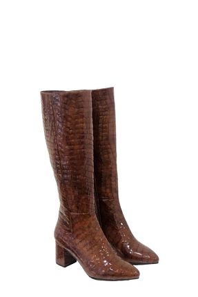 چکمه قهوه ای زنانه پاشنه کوتاه (1 - 4 سانتی متر) Saracshoes - کد 207536007