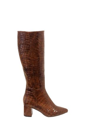 چکمه قهوه ای زنانه پاشنه کوتاه (1 - 4 سانتی متر) Saracshoes - کد 207536007