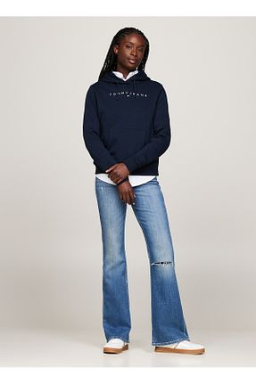 سوئیشرت سرمه ای زنانه چاپی Tommy Jeans - کد 863653418