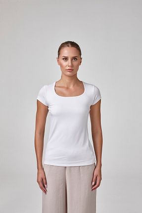 بادی سفید زنانه یقه استخری relactive - کد 863673132