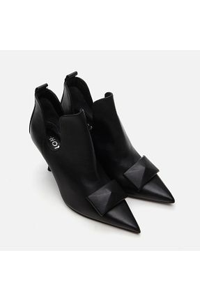 بوت / نیم بوت مشکی زنانه چرم خالص Hotiç - کد 863678069