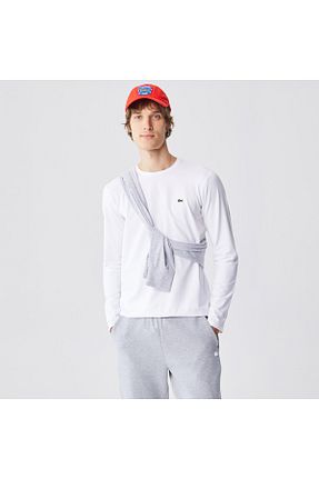 سوئیشرت سفید مردانه ساده Lacoste - کد 31341229