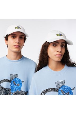 کلاه سفید زنانه پنبه ای Lacoste - کد 757341602