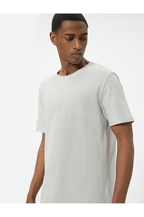 تیشرت طوسی مردانه یقه دوچرخه Koton - کد 829241670