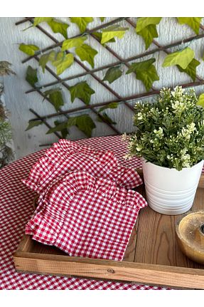 رومیزی قرمز Fırfırlı Decamor home - کد 863693396