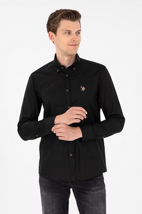 پیراهن مشکی مردانه یقه پیراهنی U.S. Polo Assn. - کد 863699568