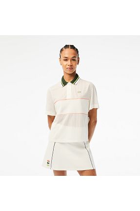 پولوشرت سفید زنانه پلی استر Lacoste - کد 749185497