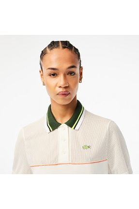 پولوشرت سفید زنانه پلی استر Lacoste - کد 749185497