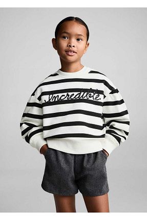 سوئیشرت سفید بچه گانه ساده MANGO Kids - کد 863704200