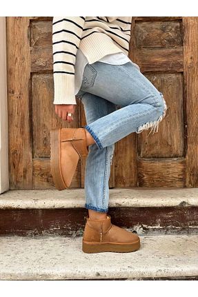 بوت / نیم بوت قهوه ای زنانه پلی اورتان moun shoes - کد 858744597