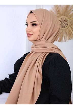 شال قهوه ای زنانه پنبه ای Trablus - کد 863791260