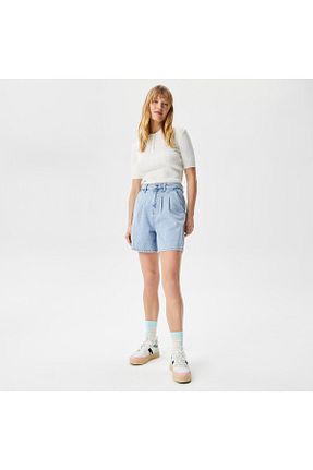 شلوارک و برمودا آبی زنانه پنبه ای Lacoste - کد 670310405