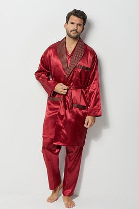 ست لباس راحتی زرشکی مردانه ساده JESTİNA - کد 344027501