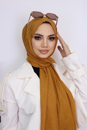 شال زرد زنانه پنبه ای Trablus - کد 863806218