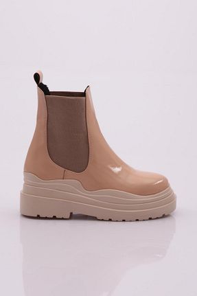 بوت / نیم بوت بژ زنانه چرم لاکی Dgn - کد 753495101