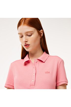 پولوشرت صورتی زنانه پنبه ای Lacoste - کد 809719168