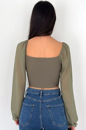 بلوز خاکی زنانه ساده CoolLook - کد 863848508