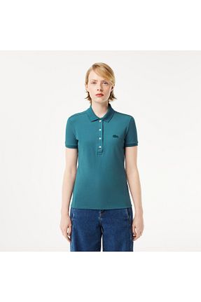 پولوشرت آبی زنانه پنبه ای Lacoste - کد 841431870
