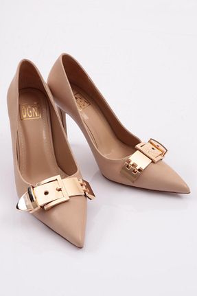 کفش پاشنه بلند کلاسیک بژ زنانه چرم مصنوعی Dgn - کد 728915145