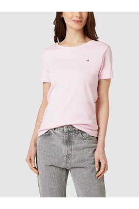 تیشرت صورتی زنانه اسلیم فیت Tommy Hilfiger - کد 850751118