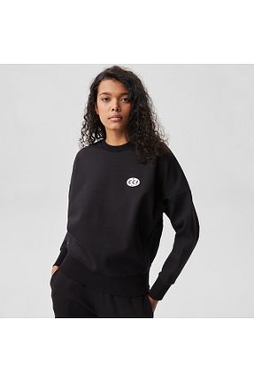 سوئیشرت مشکی زنانه چاپی Lacoste - کد 660436502