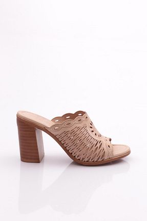 دمپائی بژ زنانه چرم خالص Dgn - کد 775968781