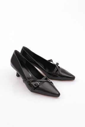 کفش پاشنه بلند کلاسیک مشکی زنانه چرم لاکی Dgn - کد 854859176