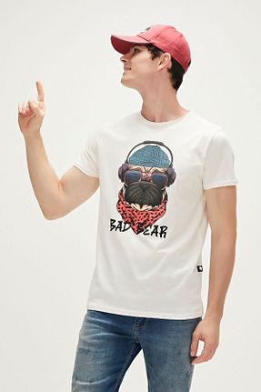 تیشرت سفید مردانه رگولار Bad Bear - کد 635209516