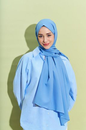 شال آبی زنانه پنبه ای Modakaşmir - کد 863896548