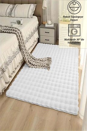 فرش سفید زیره ضد لغزش Raschel Carpet - کد 864018945