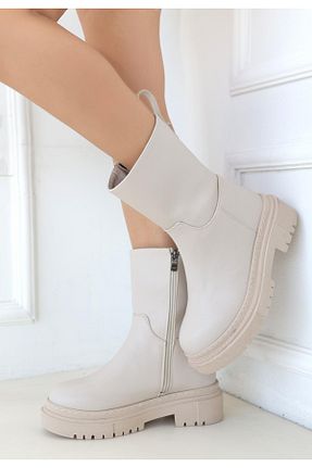 بوت / نیم بوت بژ زنانه پاشنه تخت NESSİMO - کد 847597994